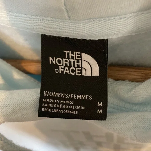 THE NORTH FACE WOMENS HOODIE, SZ-MED, BABY BLUE, EMBLEM AND POCKET ON FRONT - Picture 8 of 9